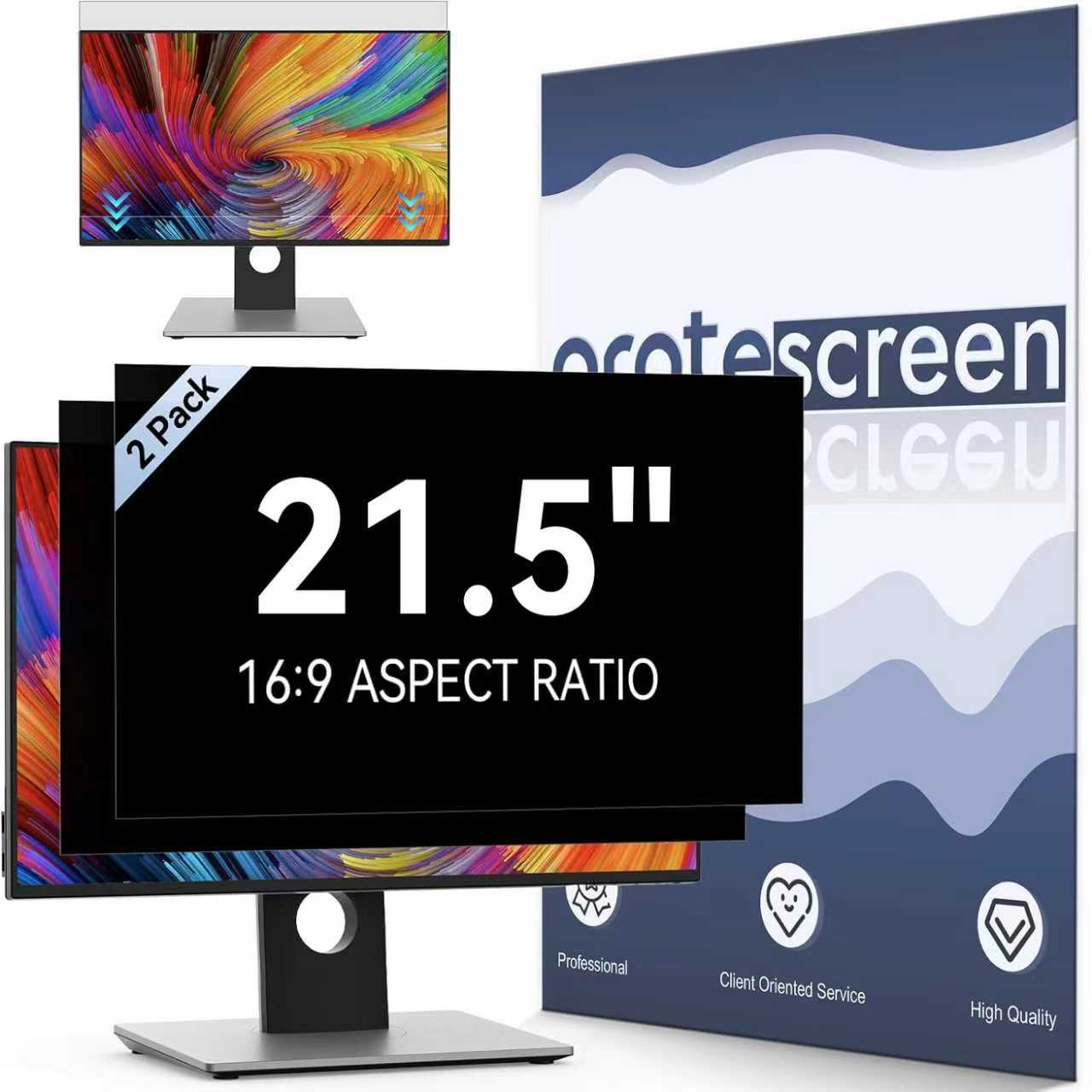 Protescreen Privacy Screen Filter for Computer Monitors – Removable Anti-Glare & Anti Blue Light Protection