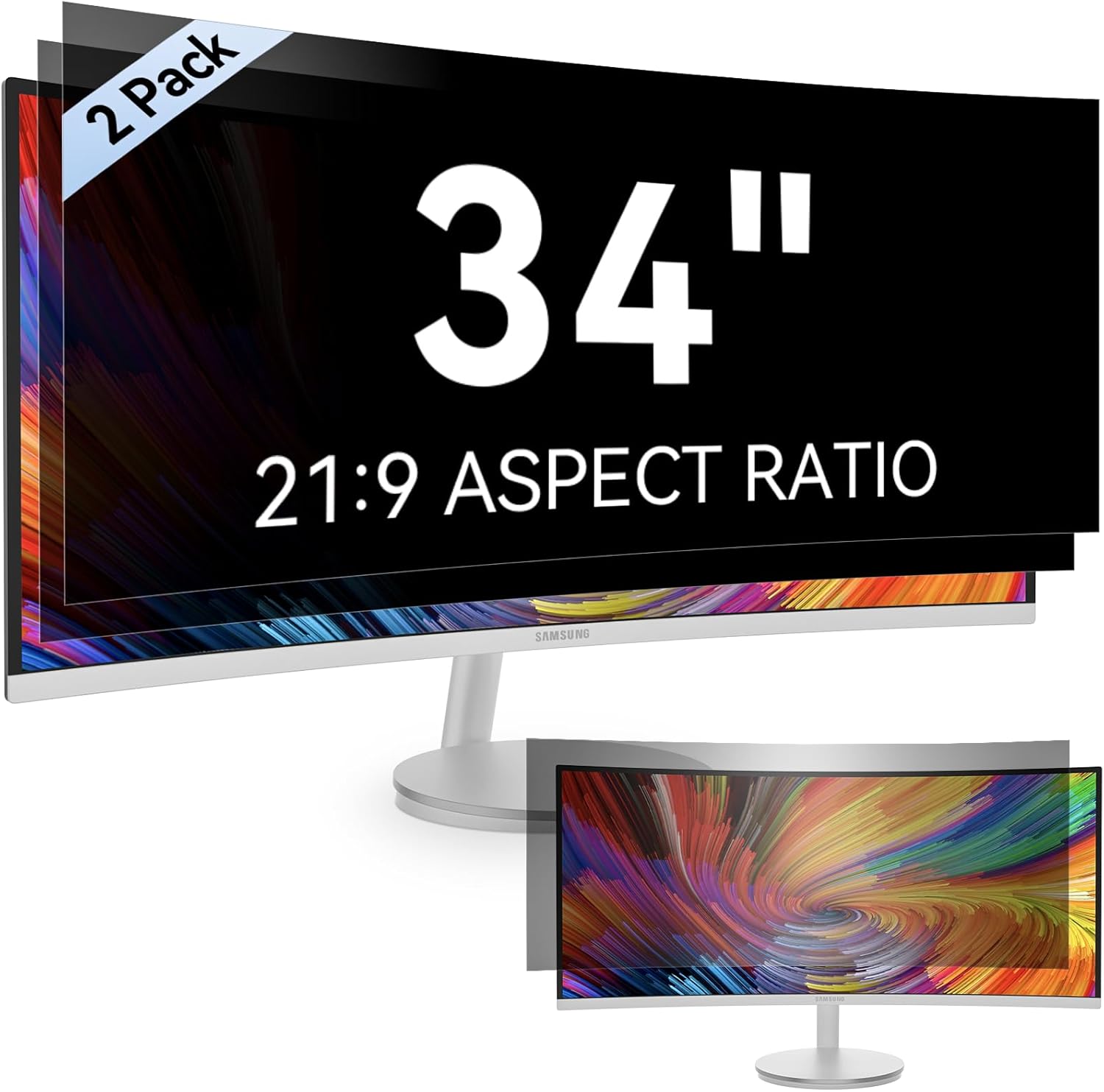 Protescreen Privacy Screen Filter for Computer Monitors – Removable Anti-Glare & Anti Blue Light Protection