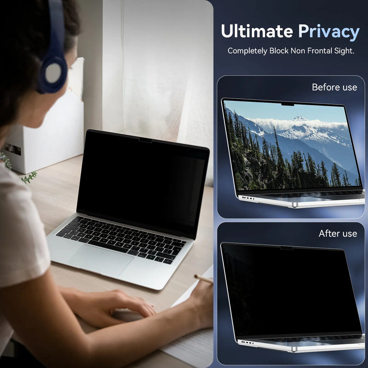 Magnetic Privacy Screen Protector for MacBook Pro & MacBook Air | Detachable Anti-Spy Screen Filter