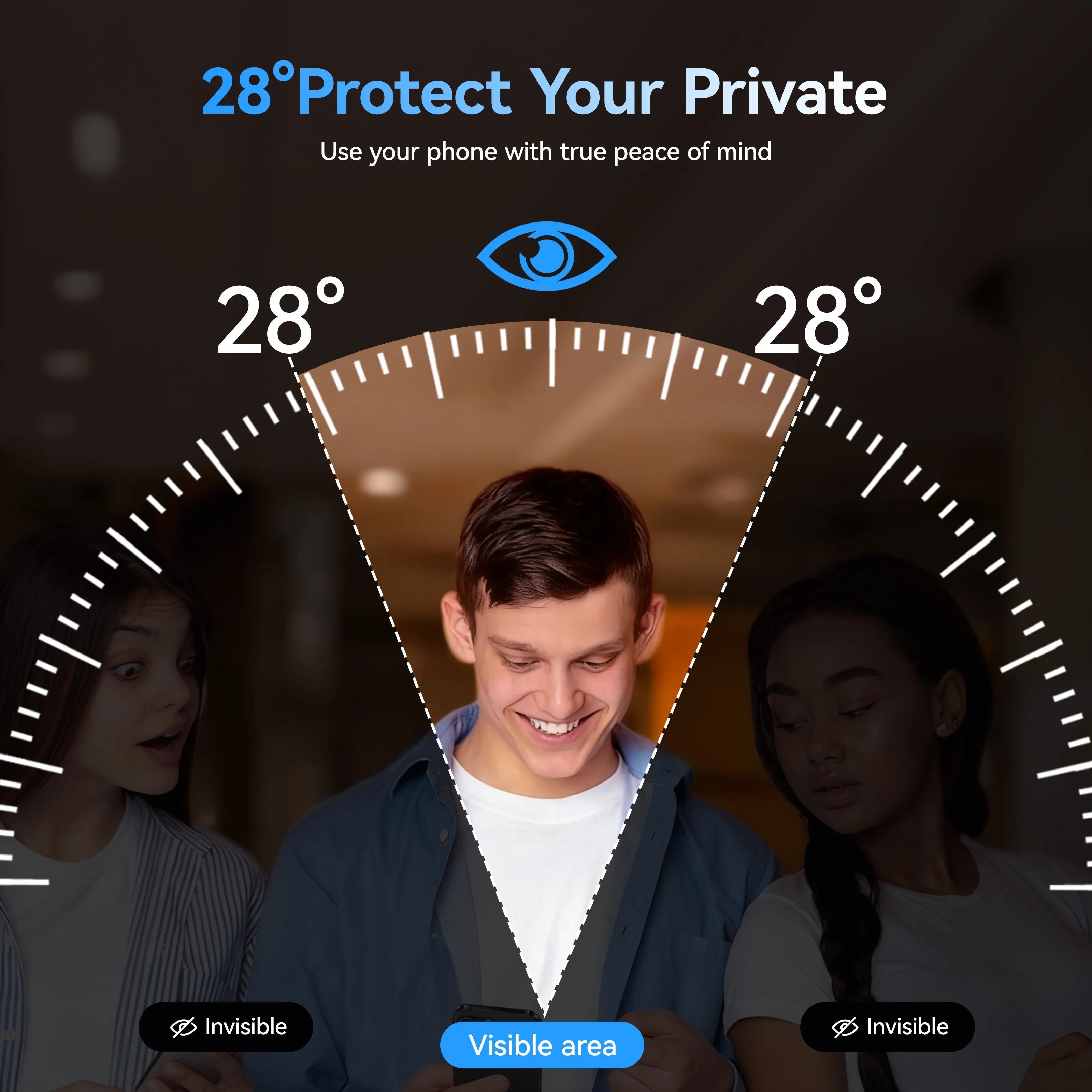 Protescreen 2 Pack Privacy Screen Protector for iPhone, Anti-Spy 9H Tempered Glass