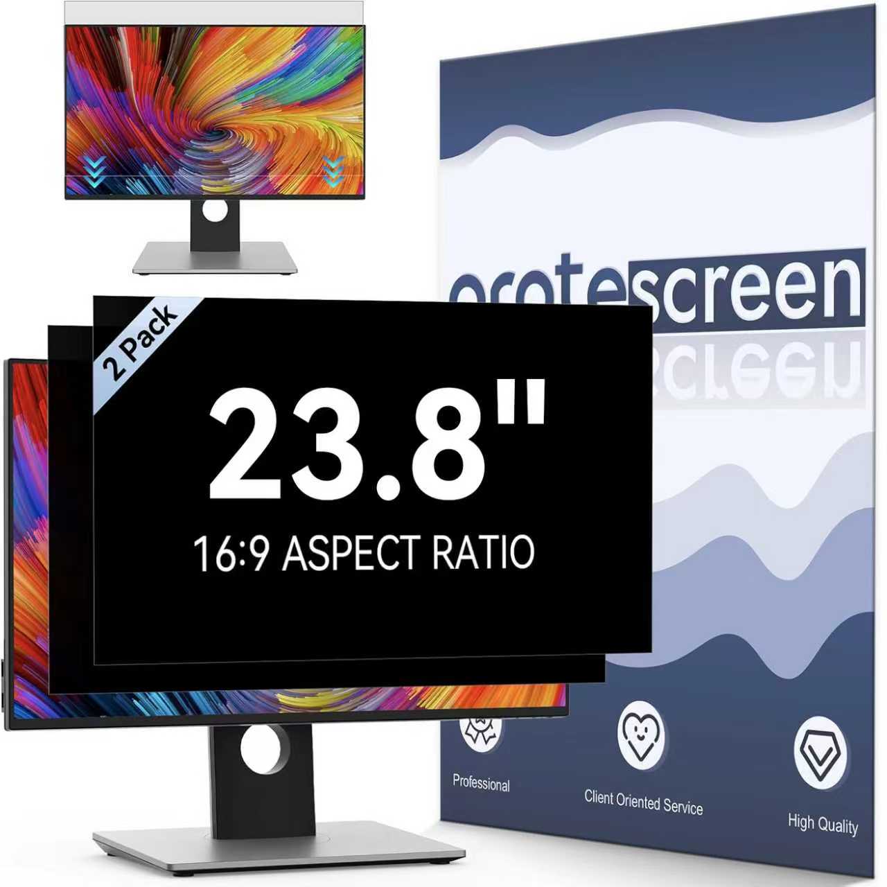 Protescreen Privacy Screen Filter for Computer Monitors – Removable Anti-Glare & Anti Blue Light Protection
